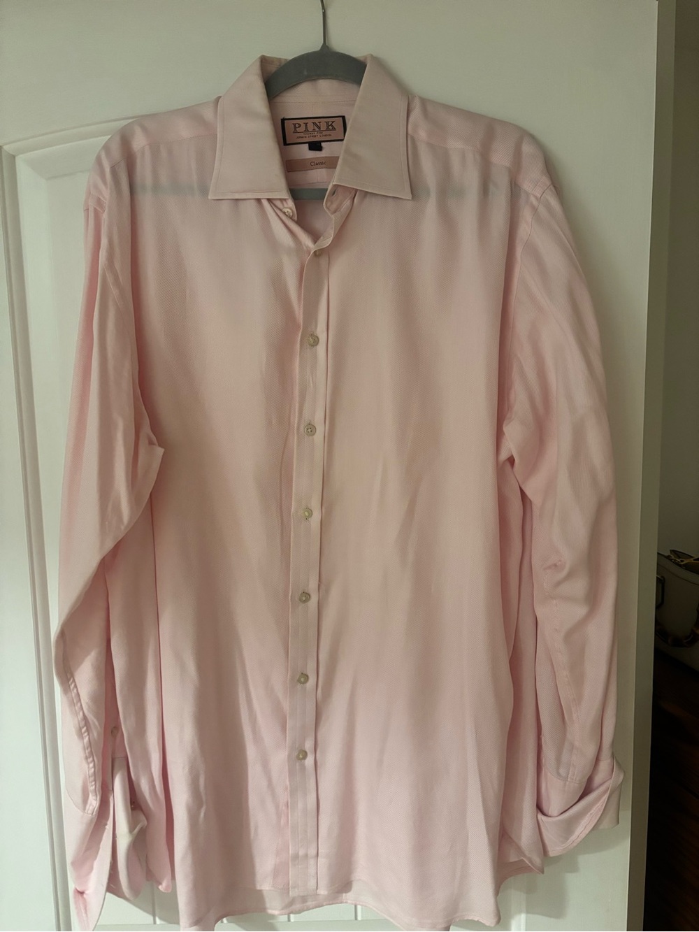 Thomas Pink Light Pink Men's Dress Shirt 16.5/42